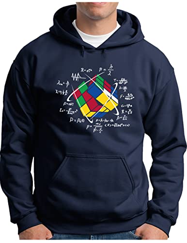 Hoodie Magic Cube bleu marine OM3 idéal pour vos soirées jeux rétro vintage