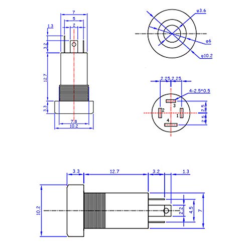 Ximimark 4 piezas conector de audio y video 3.5 mm miniatura 2