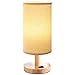 Produktbild Bedside Table Lamp Wood Small Table Lamp with Beige Shade E27 LED Desk Lamp Retro Vintage Country House Style