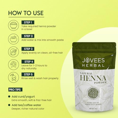 Image of Jovees Herbal Mehandi /Henna Powder | With Amla, Shikakai & Brahmi Powder | For Extra Conditioning | Control Hair Fall & Repairs Damaged Hair 150g (pack of 3)
