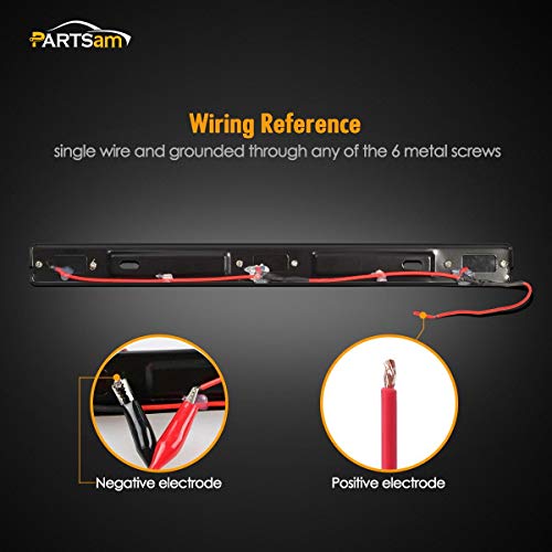 Image of Partsam 12V Submersible Square Led Trailer Lights Smoked Red Combination Led Stop Tail Brake Turn Signal Light and 14.17 inch Red Led Truck Trailer Light Bar Smoked Red Clearance ID Light Bar 3 Lamps