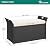 YITAHOME 90 Gallon Outdoor Wicker Storage Bench w/Cushion, Large PE Rattan Deck Storage Box w/Handles & Hydraulics for Patio Furniture, Cushions, Garden Tools, Pool & Sports Equipment, Black&Beige