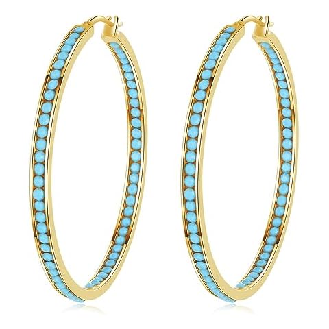 CiNily Large Turquoise Hoop Earrings Cover