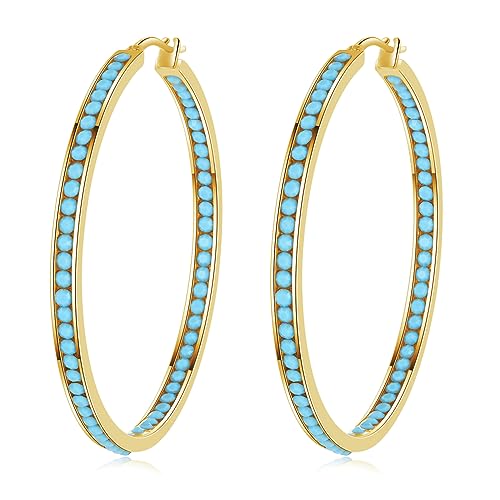 CiNily Mult-colors Crystal Stainless Steel Hoop Earring for Women Hypoallergenic Jewelry for Sensitive Ears Large Big Hoop Earrings 2