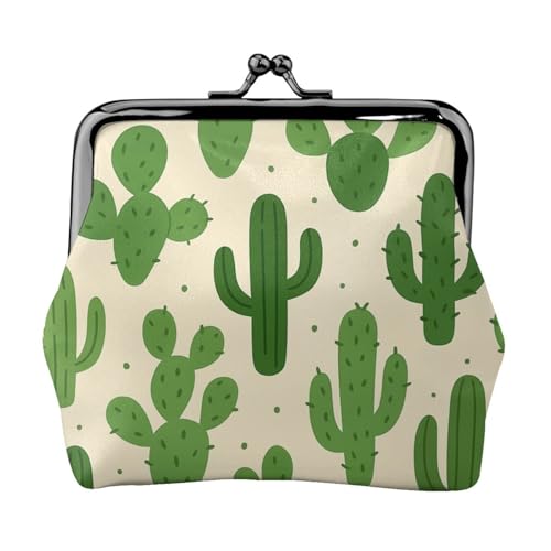 Pu Leather Buckle Coin Purse Cute Cactus Girls Kiss-Lock Change Purse Wallets - Main Image