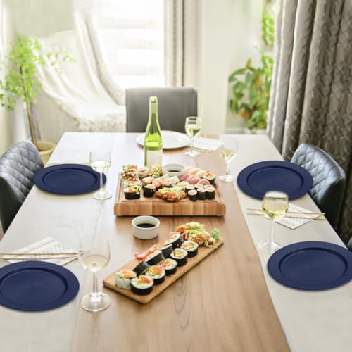 Berglander Kunststoff teller Set mit 8 Stück 25cm, blaueMehrwegige flache Speiseteller, Salatteller, Nudelschalen… – Ansicht 6