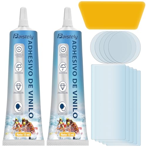 Parche Piscina, Sal, Agua Caliente y Resistente a los Rayos UV Liner Piscina, Kit Reparación Piscina Repara una Variedad de inflables, incluidos Piscinas de SPA inflables (15ml*2)