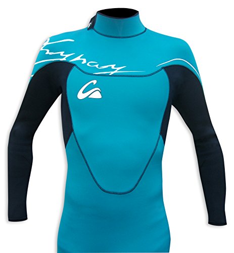 Kynay - Integral de neopreno elástico kynay 3/2mm cremallera en espalda primavera, talla l, color azul y negro