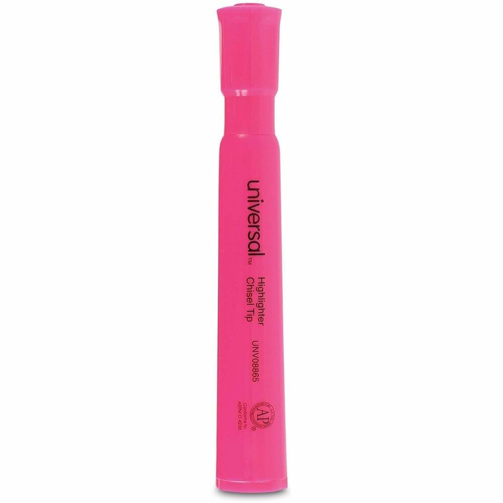 Universal Schreibtisch Textmarker, Keilspitze, Pocket Clip, Pink Fluo (unv08865) Kategorie: Textmarker