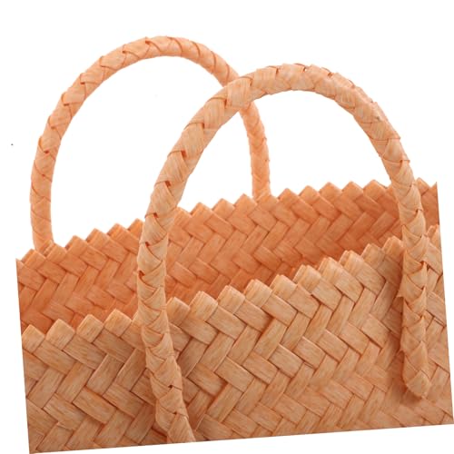 Faux Wicker Tote Purse for Women Beach Woven Handbag Handle Summer Travel Bag3