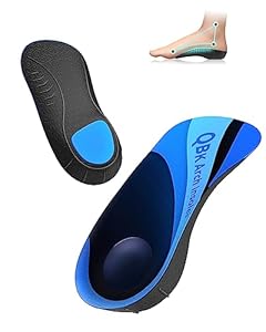 Fersensporn Massagegerät, QBK Orthotic Inserts, Herren Orthopädische Schuheinlagen, hohe Fußgewölbestütze, zur Behandlung von Plantarfasziitis, Plattfuß, Metatarsalgie, Fußpronation XL