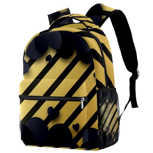 Sac de voyage décontracté au design élégant cœur noir et multicolore