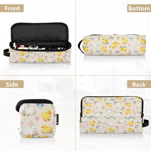 Bolso de viaje beige Bunny Duck para herramientas de cabello como planchas, rizadores, secadores y accesorios. Organizer resistente al calor y portátil, ideal para viajes y uso en casa. miniatura 5