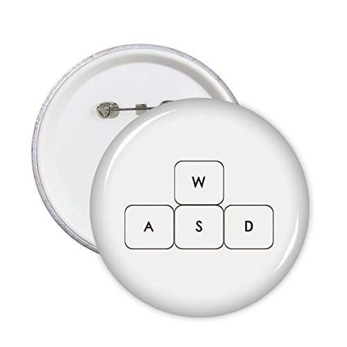 Badge bouton rond ASWD décoration vêtement multicolore et épingle sac à dos