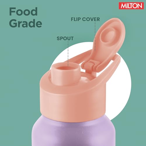 Image of MILTON Torino 1000 Stainless Steel Water Bottle, Leakproof Lid, Single Walled, ISI Certified I For School, Office, Gym I 980 ml, Purple & Pink