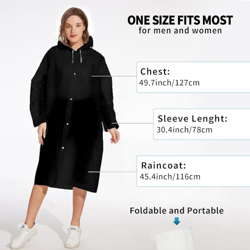 ZFYOUNG Pacote com 2 capas de chuva portáteis de EVA para chuva, poncho de chuva reutilizável com pu