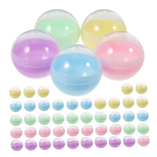SOLUSTRE 50Pcs Vending Machine Openable Transparent Balls for Gumball Machines DIY Fillable Macaron Style Lightweight