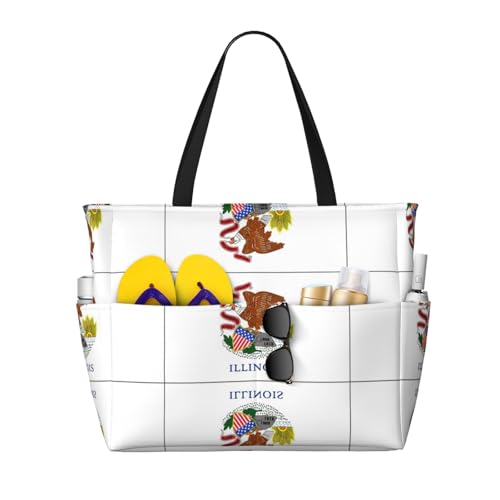 Sac à bandoulière imperméable Illinois grand format pour plage et voyage