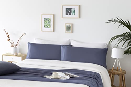 Todocama 2 Pillow Cases Extra Soft Microfiber Hypoallergenic Set of 2 Pillow Cases 105x40 cm Grey Blue, Blue Grey Áceo - Image 4