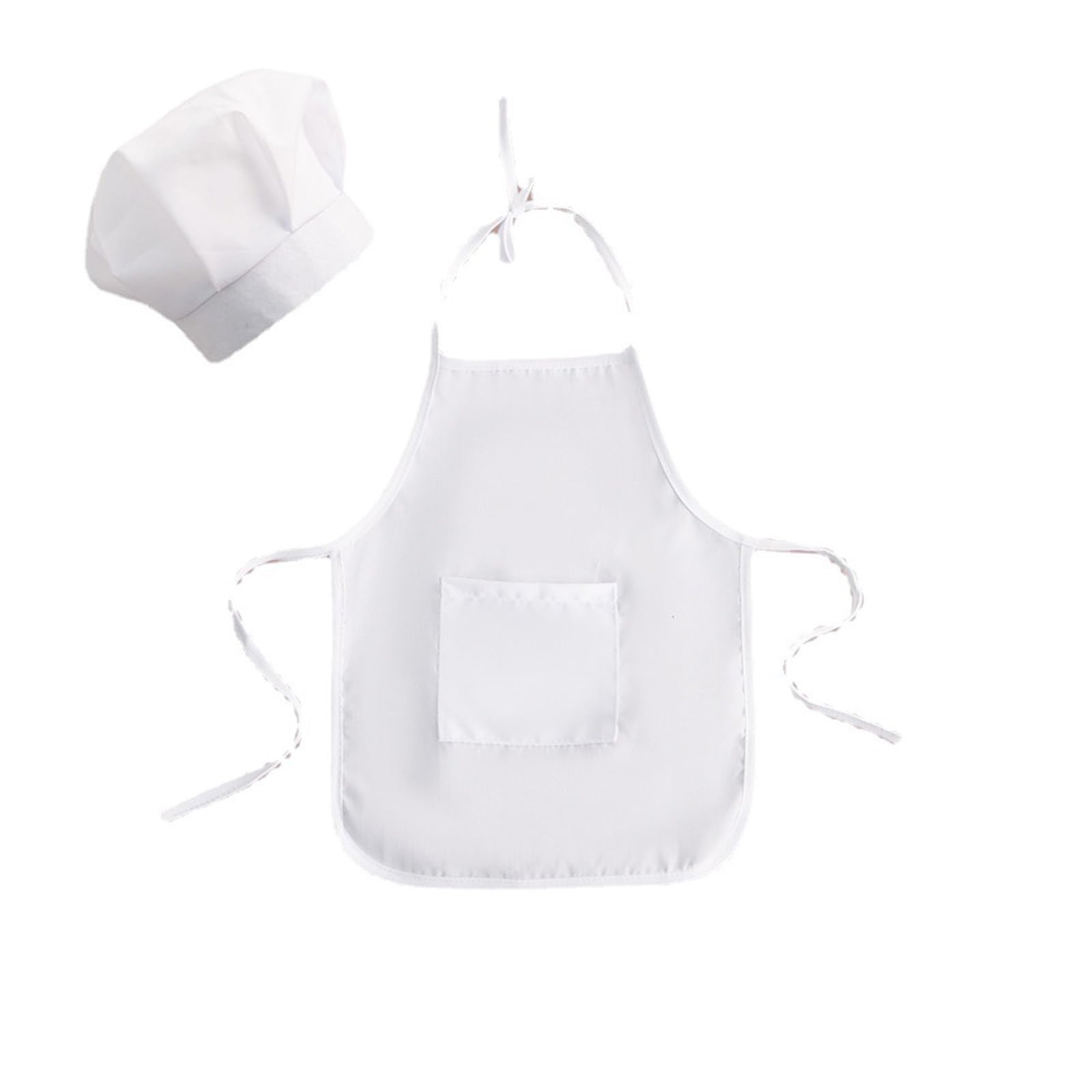 Newborn Baby White Costume Newborn Photography Prop Baby Costume Photo Props Outfits Hat Apron Chef (White, 6-12 Months)