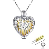 S925 Sterling Silver Love Heart Angel Wing Engraved A piece of my heart is in heaven Memorial...
