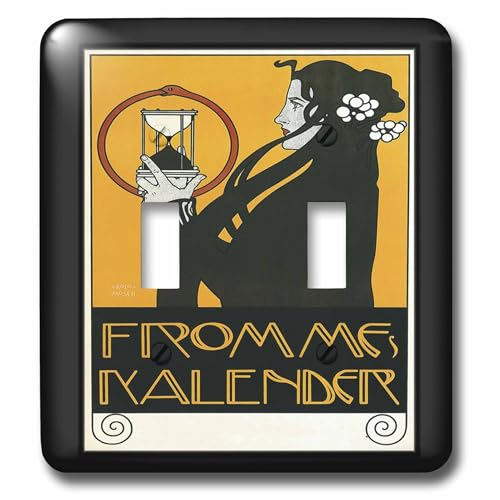 Póster doble interruptor de diseño Art Nouveau alemán con acabado artístico exclusivo 2