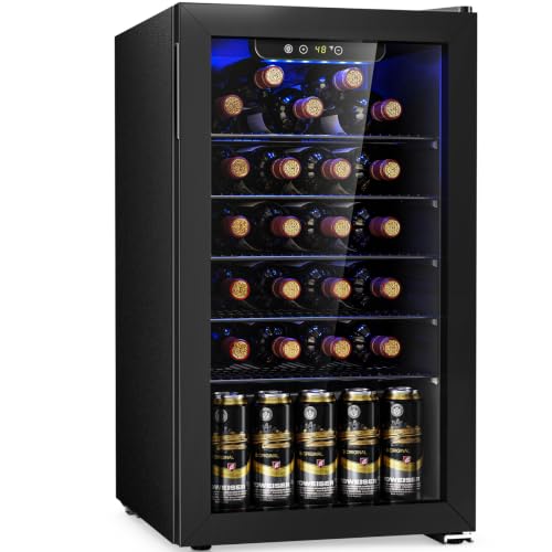 Antarctic Star Wine Cooler Cabinet Beverage Refrigerator 3.2cu.ft Black