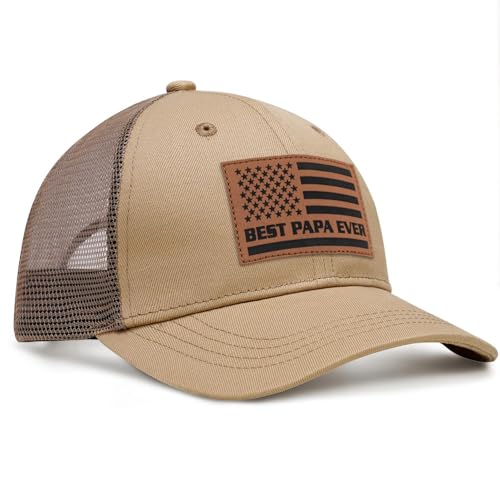 Image of Papa Gifts from Grandkids American Flag Cap Papa Hat for Grandpa
