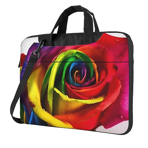 Sac pour ordinateur portable résistant aux chocs Rainbow Roses PC 15.6