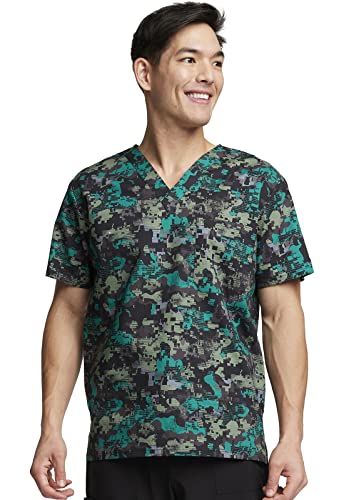Image of Dickies EDS Signature Scrubs for Women and Scrubs for Men, Unisex One Pocket V-Neck Top in Soft Brushed Poplin 83706