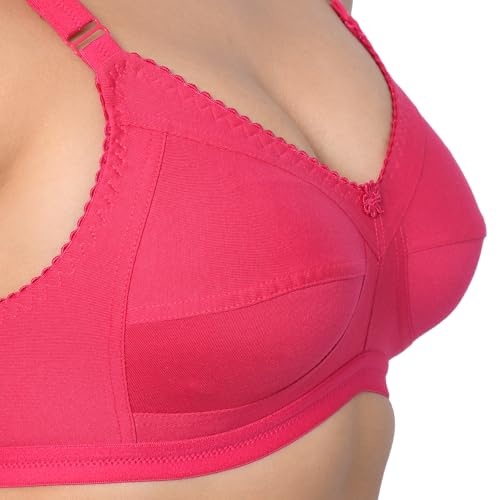 Image of INNER TOUCH Women's Cotton Non-Padded Non-Wired Broad Strap /Full Coverage Bra