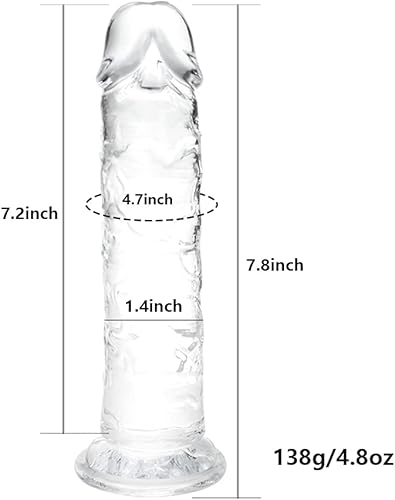 Miniatura 2 de Consolador de succión de 7.8 pulgadas, material seguro para el cuerpo, juguetes sexuales realistas para principiantes, consolador con fuerte ventosa