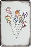 Dum Dum Lollipop Art mural Bonbons Mur Vintage Chambre Créative Unique Drôle Imperméable Fun Bureau Art Mural Affiche Café Bar Étain Signe Cabine Décor Bureau Maison Cadeau Vintage Décor Métal 8x12 p