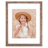 ORIVAN 11x14 Square Picture Frame Display Picture 8x10 with Mat or 11x14 without Mat Distressed Brown Wood Grain Photo Frame for Wall and Tabletop Decoration