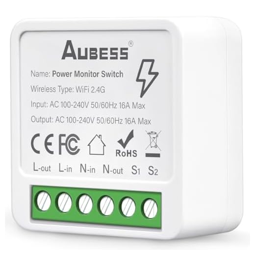 Mini Interruptor Inteligente Aubess Wi-Fi 16A Tuya: Monitor de Energia Integrado e Compatível com Alexa & Google