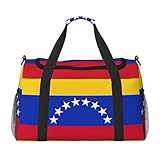 Aubnva Bolsa de viaje plegable de gran capacidad con estampado de bandera de Venezuela