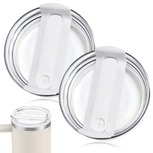 Replacement Cup Tumbler, 2 PCS Spill Proof and Splash Resistant Lids 40 OZ Tumbler Lids Stanley Cup Lid Compatible with Stanley 40oz Cup Accessory (Transparent, 40oz)