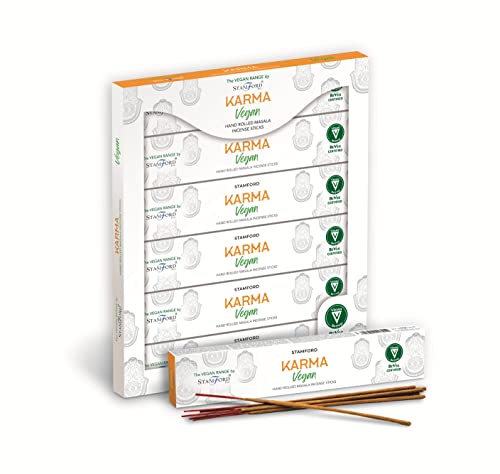 Giftbrit-Stamford 90 Sticks Vegan Karma Hand Rolled Masala Incense Sticks Ideal For Meditation, Spiritual Healing, Prayers, Aromatherapy #TOP10
