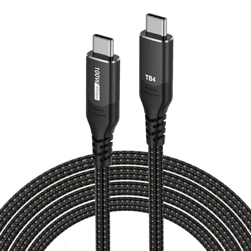 DGHUMEN USB C Cable for Thunderbolt 4, 1.5M, 40Gbps Data Transfer, 100W PD Charging, Compatible with USB4, Thunderbolt 3, USB-C for MacBook Pro, Docking, SSD, Hub