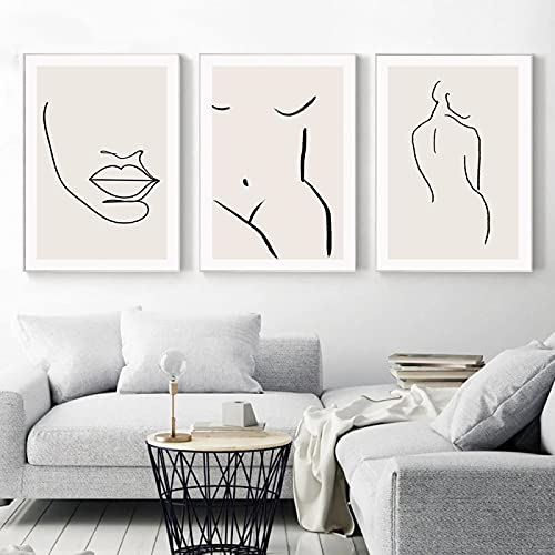 Affiche dessin au trait abstrait KEBIA 50x70cm peinture géométrique salon