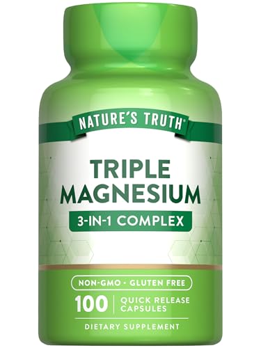 Natures Truth Triple Magnesium Complex Supplement | 100 Capsules | 420 mg Magnesium Oxide Citrate & Aspartate | Non-GMO & Gluten Free