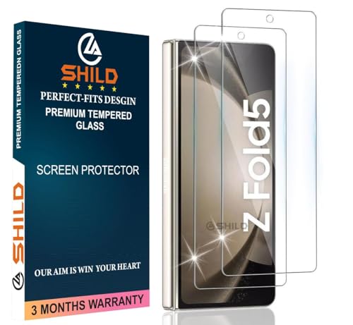Image of SHILD - (2 Pack Perfect Fits Tempered Glass Screen Protector For Samsung Z Fold 5 | HD Edge to Edge Z Fold 5 Tempered Glass Guard - HD