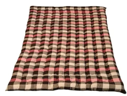 HB Msala Cotton Reversible Mattress Pad, Multicolour, Hand-Made, Cotton Filled, for Camping, Travel, Yoga (5 x 6 ft)