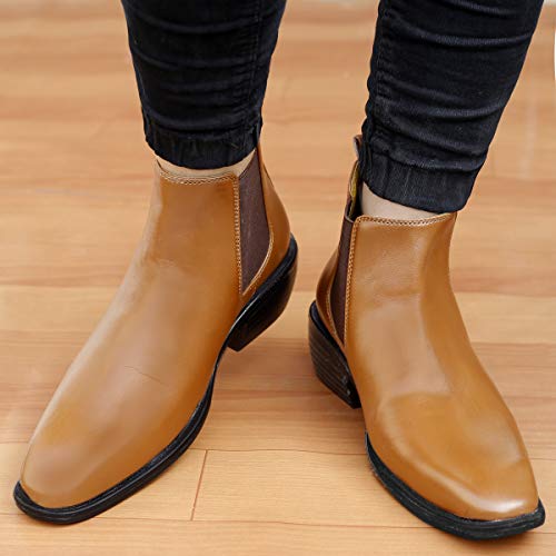 Image of BXXY Men's Height Increasing Elevator Faux Leather Office Wear Chelsea Boot