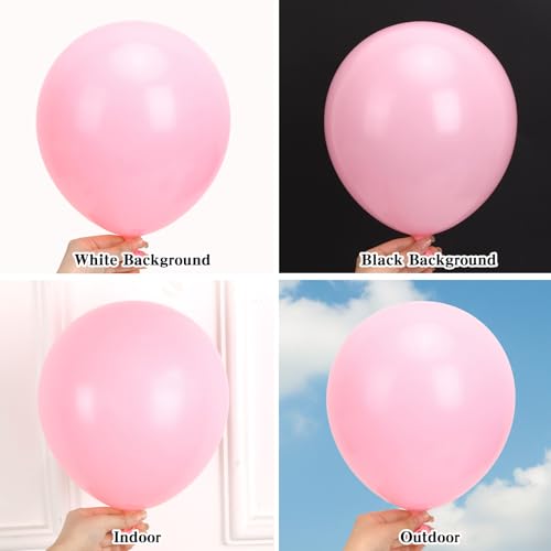 Image of RUBFAC Pink Balloons 135pcs Light Pastel Pink Balloon Different Sizes 18 12 10 5 Inch for Garland Arch Birthday Party Baby Shower Gender Reveal Wedding Anniversary Easter Decoration