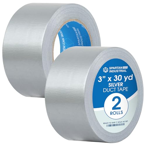 3" X 30 yd Water-Resistant Silver Duct Tape - 2 Heavy-Duty Tape Rolls