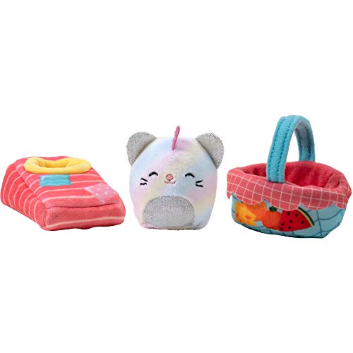 Squishville By Squishmallows Plush Room Accessory Set, 2” Camilla Mini-Squishmallow And 2 Plush Accessories, Marshmallow-Soft Animals, Picnic Toys #TOP2