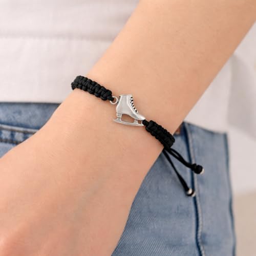 Image of Infinity Collection Figure Skating Charm Bracelet, Ice Skating Jewelry, Adjustable Skate Bracelet, Figure Skater Gift