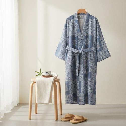Kimono clásico para dormir de jacquard estilo japonés 6