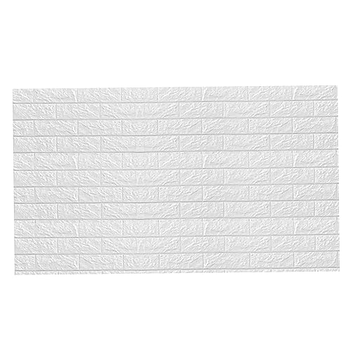 Paneles de pared 3D autoadhesivos, 10 unidades, papel tapiz con efecto ladrillo ades, papel tapiz con efecto ladrillo blanco, 77 x 70 cm, blanco, para cocina, baño, sala de estar, dormitorio